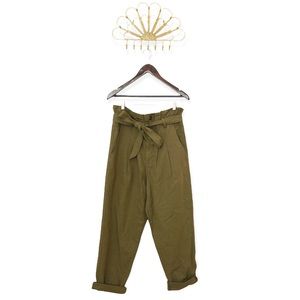 7 For All Mankind Olive Green Paperbag Pants